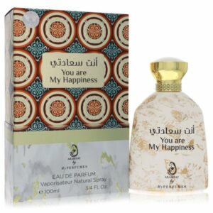 Eau de parfum You are my happiness 100ml – Arabiyat PrestigeNotes olfactives :

Notes de tête : Pomme, bergamote, prune
Notes de coeur : Caramel, patchouli, framboise
Notes de fond : Ambre, musc, vanille.

Genre : Mixte.